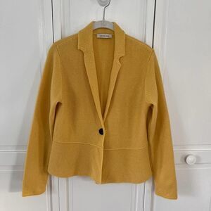 Gentle Herd Cashmere Wool Goldenrod Button Front Notch Collar Jacket Size Small